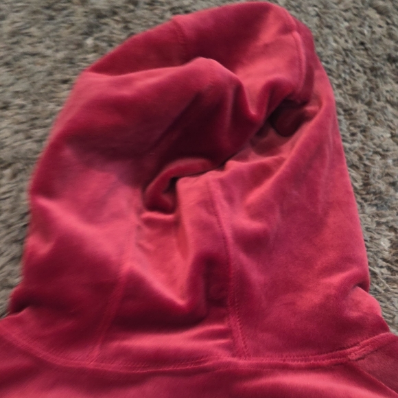 Nike Burgundy and White Velour Hoodie - Picture 7 of 8